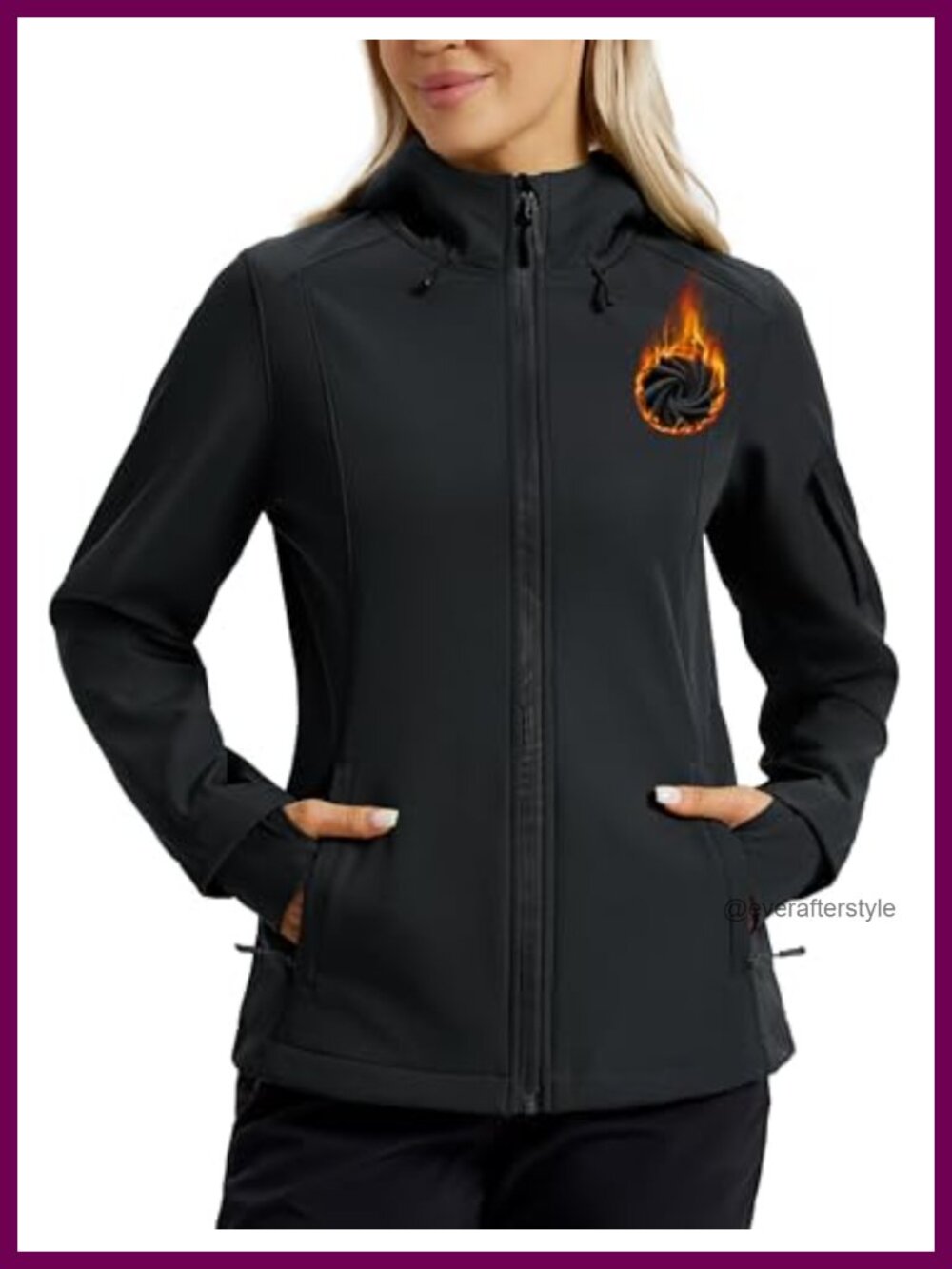 TACVASEN Women's Waterproof Softshell Jacket Hooded Fleece Lined Warm Light